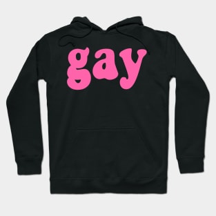 gay (pink bold text simple) Hoodie